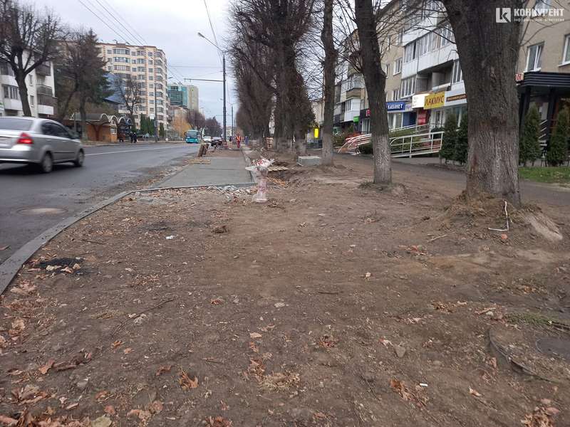 Поребрики та гідранти: що коїться на проспекті Волі у Луцьку (фото)