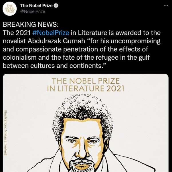 Нобелівським лауреатом із літератури став танзанійський письменник