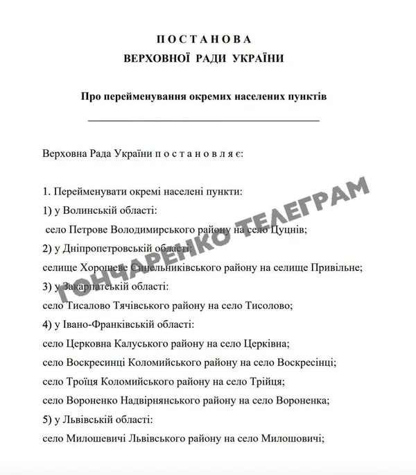 Уже не Петрове і не Пархоменкове: на Волині перейменували два села