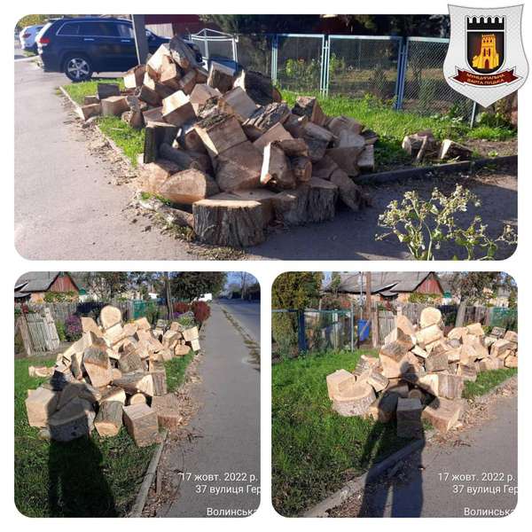 Наламали дров: лучан просять не захаращувати вулиці деревиною (фото)