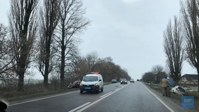 Дубль: на Волині два Daewoo одночасно полетіли у кювет