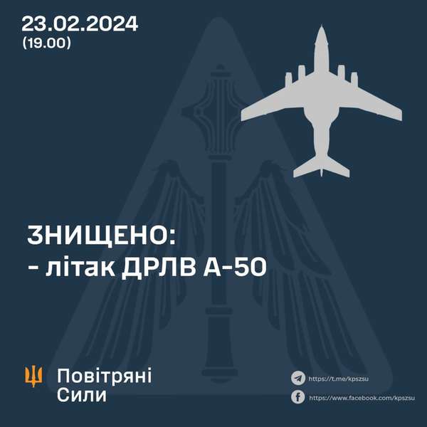 Повітряні сили збили російський літак А-50