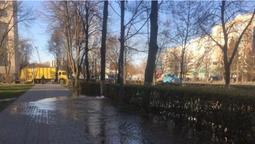 На Собороності у Луцьку б’є "фонтан": водою заливає тротуар (фото, відео)
