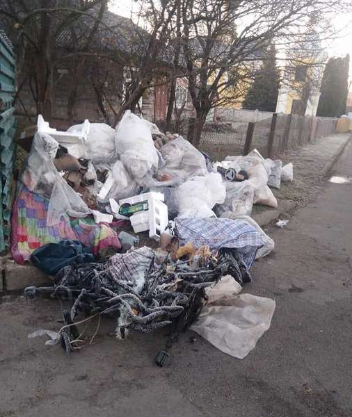 У центрі Володимира за ніч утворилося стихійне сміттєзвалище (фото)