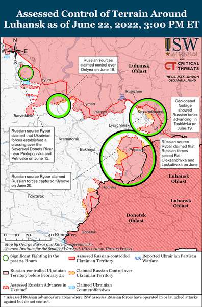 Військові експерти вважають, що незабаром окупанти можуть захопити Лисичанськ