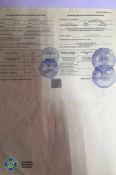 Продавали COVID-сертифікати з «волинських медзакладів»: СБУ блокувала злочинну схему (фото)