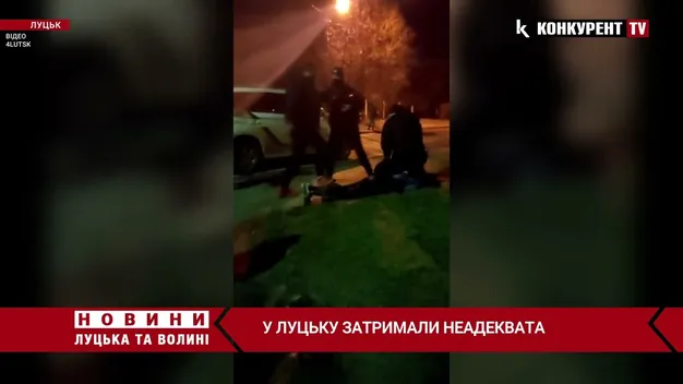 Лаявся та жбурляв каміння: у Луцьку затримали агресивного чоловіка (відео)
