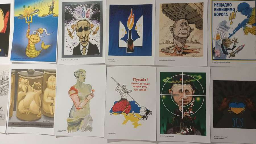 У Луцьку запрацювала виставка антивоєнних карикатур (відео)