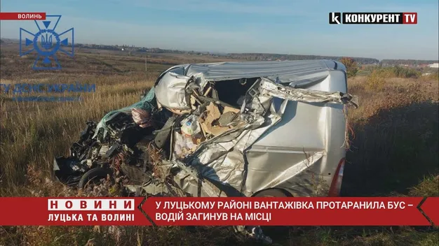 У Луцькому районі вантажівка протаранила бус – водій загинув (фото, відео)