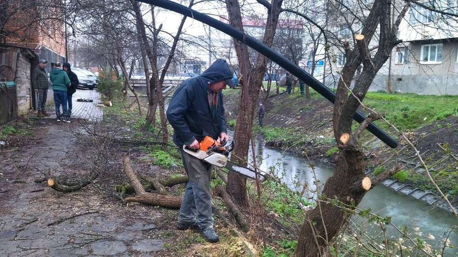 У Луцьку вздовж Сапалаївки чистять берег від зарослів (фото, відео)