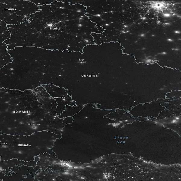Ukraine without light (photo from space)
