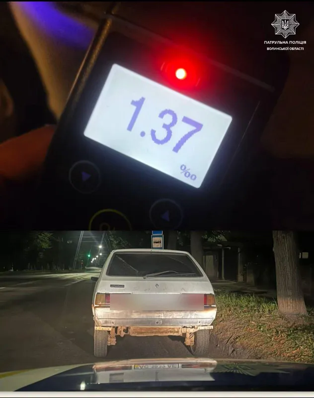 Вміст алкоголю – у 7 разів вище норми і без «прав»: у Луцьку зловили п'яну водійку (фото)