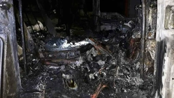 Біля "Ягодина" згоріла вантажівка з водієм (фото) 