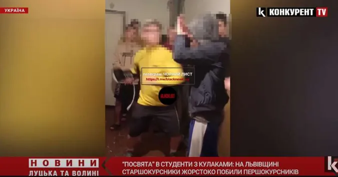 На Львівщині студенти училища влаштували першокурсникам «посвяту»-побиття (відео)