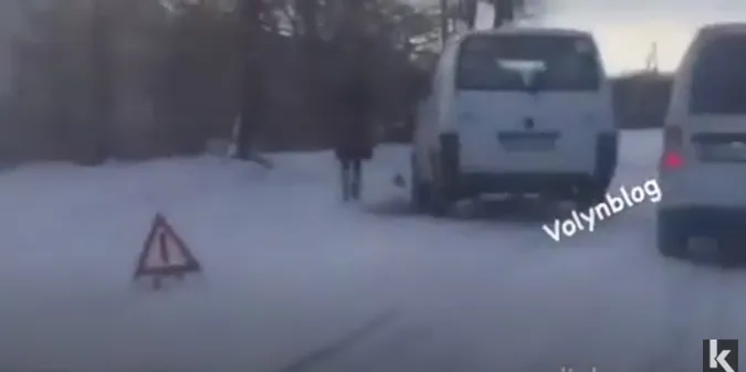 На Волині бус врізався в дерево (відео)