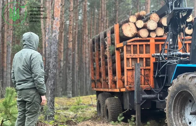На Волині помітили «нічийний» лісовоз з невідомою деревиною
