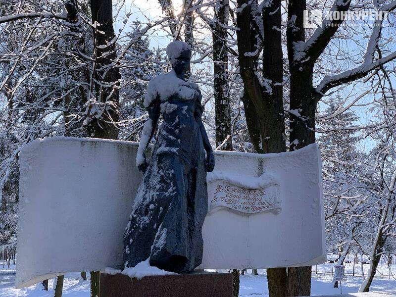 Вона чекає на вас морозного ранку у Луцькому парку (фото)