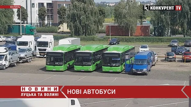 Зелені! Луцьком їздитимуть нові автобуси (відео)