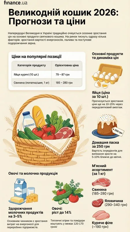 Великодній кошик 2026: скільки грошей цьогоріч доведеться викласти українцям