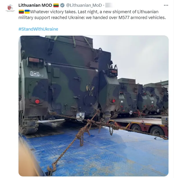 Литва передала Україні партію американських КШМ M577