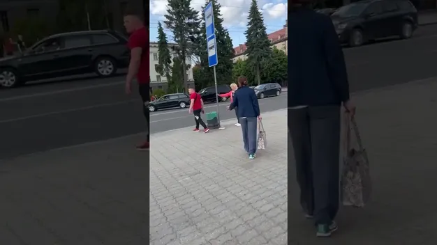 Перебігала перед авто: у центрі Луцька чоловік побив жінку (відео)
