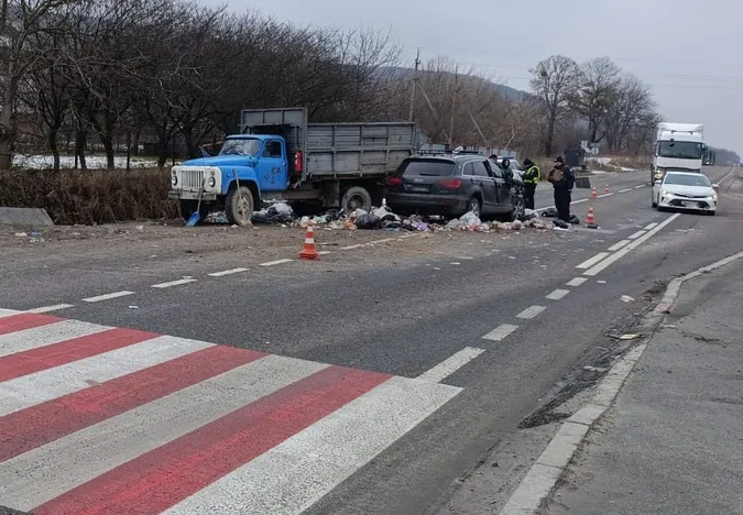 З кузова випав чоловік і купа сміття: на Львівщині Audi зіткнулася з «газоном» (фото)
