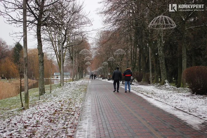 Підтоплені дерева та відчайдушні бігуни: ранок у луцькому парку (фото)