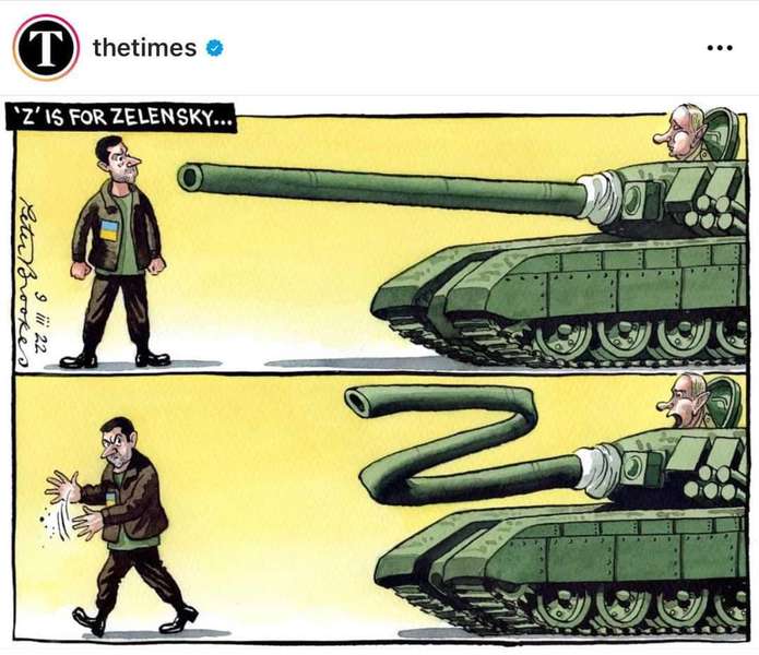 The Times опублікувала нову ілюстрацію на підтримку Зеленського (фото)