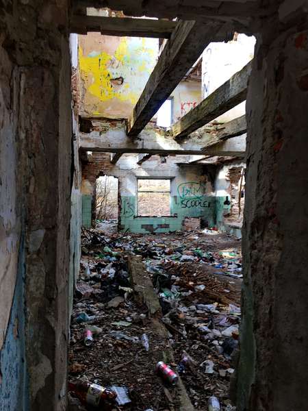 У Голобах панський маєток перетворили на сміттєзвалище із матюками на стінах