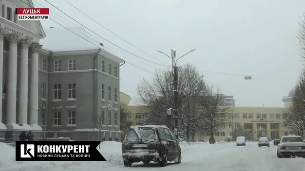 У Луцьку в снігу застряг тролейбус (фото)