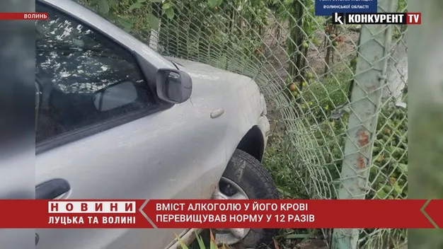 У Ковелі п'яний водій «влетів» у паркан (фото, відео)