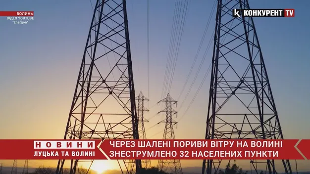 Негода на Волині знеструмила 32 населених пункти (відео)