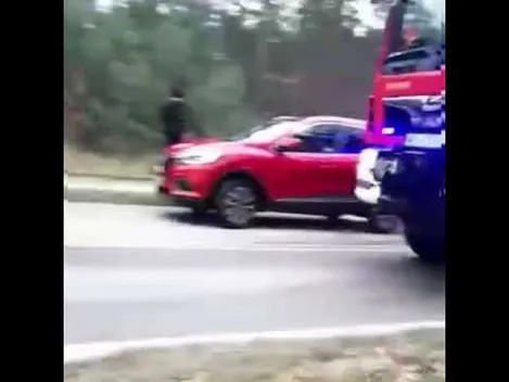 Під Варшавою загорівся автобус з волинянами (відео)