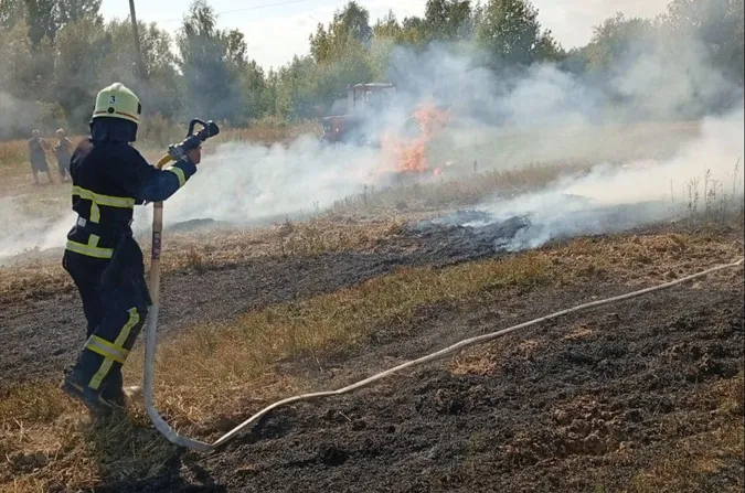 У трьох волинських селах – масштабні пожежі на полях (фото)