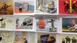 У Луцьку запрацювала виставка антивоєнних карикатур (відео)