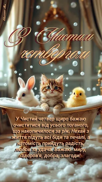🕊️ З Чистим четвергом: милі привітання в картинках
