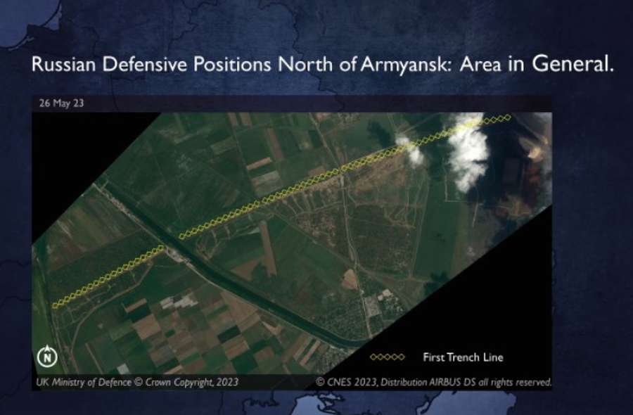 Розвідка Британії показала оборонні укріплення росіян на півночі Криму (фото)
