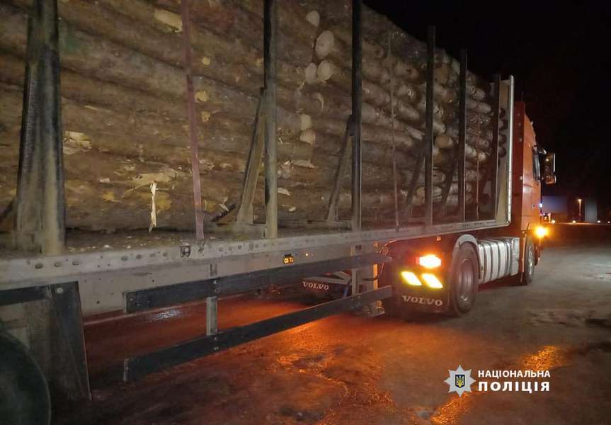 На Волині затримали вантажівку з деревиною сумнівного походження (фото)