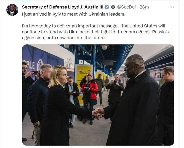 Глава Пентагону Ллойд Остін прибув в Україну
