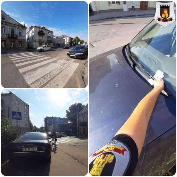 Муніципали покарали водія, який припаркувався біля «зебри» в центрі Луцька (фото)