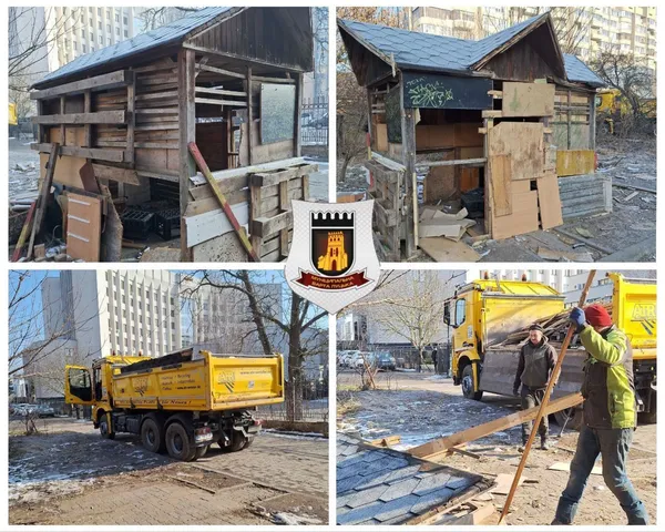 У центрі Луцька розвалили велику халабуду (фото)