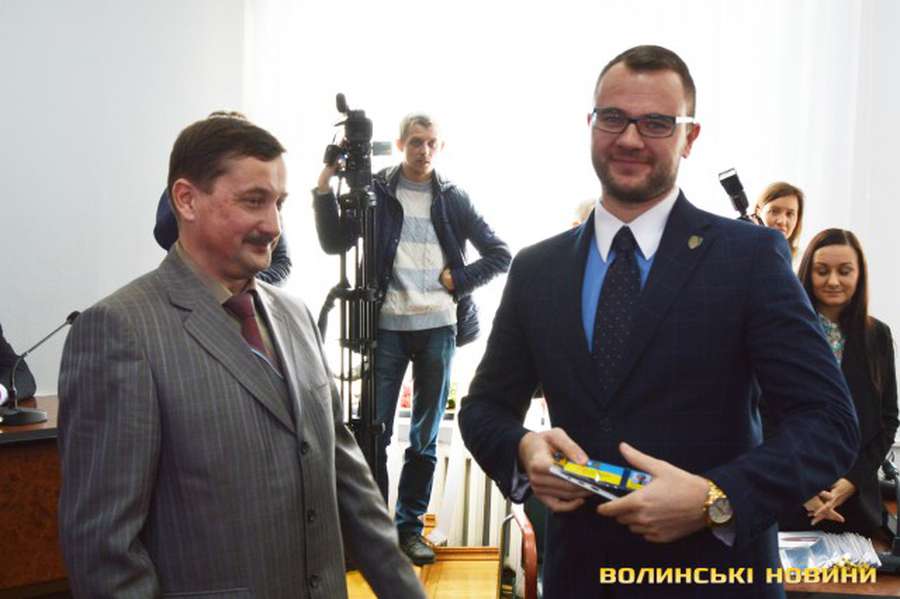 Леонід Будцев та Ігор Поліщук під час першої сесії...><span class=