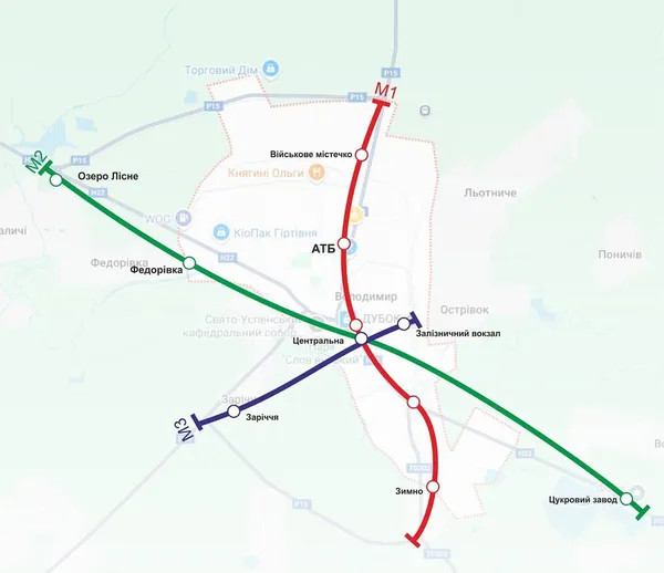 Схема ліній метро