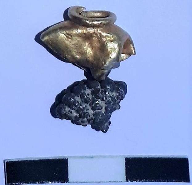 Золота сережка, знайдена американськими археологами в Єрусалимі.