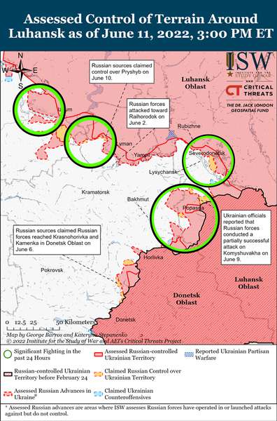 Росія посилить наступи на Слов’янськ і Сіверськ, – ISW