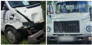 На Волині бус зіткнувся з вантажівкою – травмувався водій (фото)