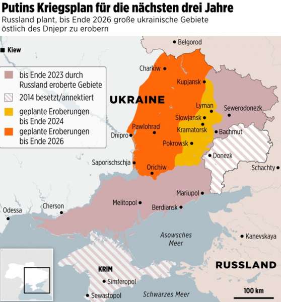 ISW проаналізував російський план окупації України до 2026 року
