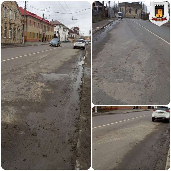 Муніципали виписали протоколи: в Луцьку робітники забруднили вулицю (фото)