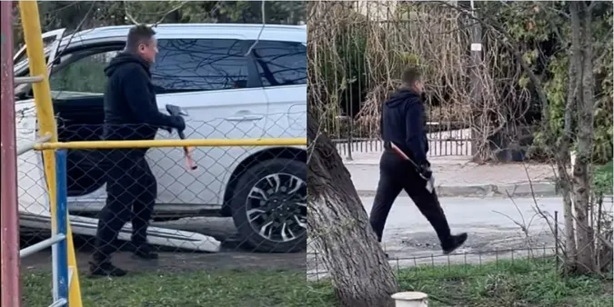 У Луцьку п'яний дебошир сокирою розтрощив машини сусідам (відео)
