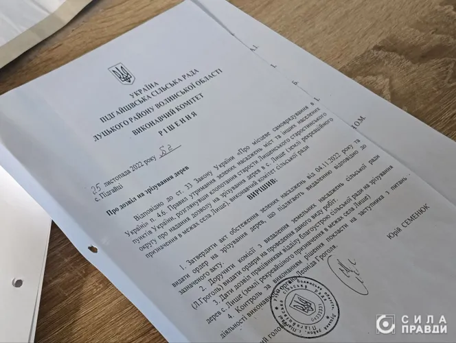 Рішення виконкому про дозвіл на зрізання дерев